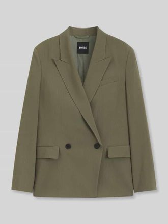 HUGO BOSS Regular Fit Kurzblazer aus Viskose-Mix Modell JALETO12 in Oliv, Gr&ouml;&szlig;e 32