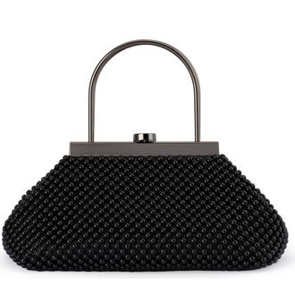 Olga Berg Mimi Ball Mesh Frame Bag in Black at Nordstrom