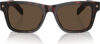 Prada 51mm Rectangular Sunglasses in Dark Brown at Nordstrom