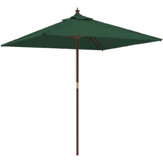 vidaXL Sombrilla De Jard&iacute;n Con Poste De Madera Verde 198x198x231 Cm Vidaxl
