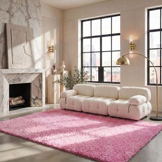 Safavieh Alfombra de polipropileno rosa, 160 x 229 cm