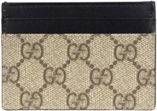 Gucci GG Supreme Kaarthouder - Heren - Portefeuilles - Beige - ONE Size - Leer - Accessoires