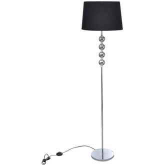 vidaXL vidaXL Lampada da Pavimento Supporto Alto Decorazione a 4 Sfere Nera