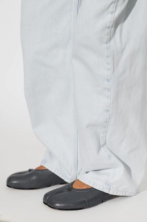 Maison Margiela Leather Ballerinas With Tabi Cut-out, Womens, Grey