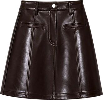 FRNCH Frnch - Klima Rok - Dames - Rokken - Bruin - Maat: XS Poliester
