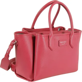 Emporio Armani Triple Compartment Faux Leather Shopping Bag