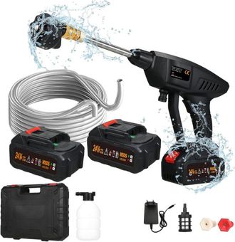 OEM Hidrolavadora De Alta Presi&oacute;n A Bater&iacute;a, 6 En 1, El&eacute;ctrica Inal&aacute;mbrica, Con Rociador, 60 Bares, 300 W, Lavadora De Alta Potencia Con Bater&iacute;a Recargabl
