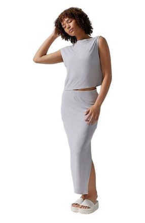 Tavi Brushed Tec Knit Midi Skirt in Ash at Nordstrom, Size X-Large