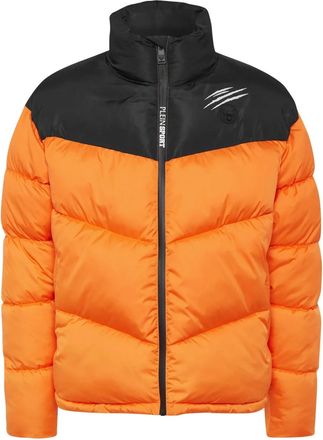 Plein Sport Piumino con design color-block e motivo chevron - Arancione