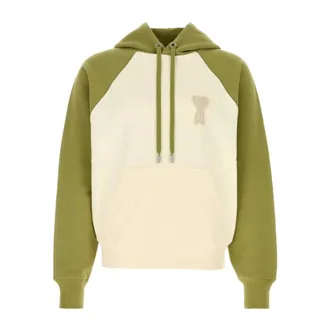 Ami Hoodies, male, Multicolor, Size: S Boxy Fit Hoodie With Ami de Coeur Knitted Patch