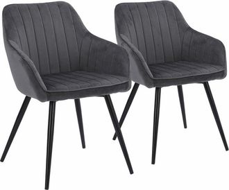 Happy Garden Set di 2 sedie in velluto grigio bertille