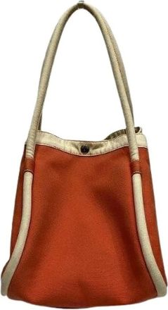 Herm&egrave;s Pre-owned Handbags, female, Orange, Size: ONE SIZE Pre-owned Sac Bagage GM Canvas Handbag