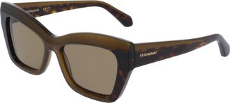 Ferragamo Brown Butterfly Ladies Sunglasses SF2065S 338 54