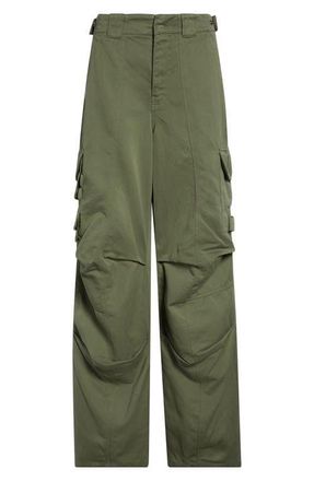 Balmain Cotton & Linen Cargo Pants in 7Ec Green at Nordstrom, Size 32 Us