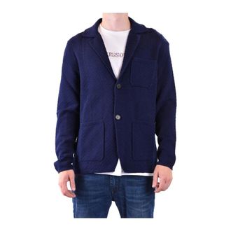 Missoni Blazers, male, Blue, M, Lapel Collar Long Sleeve Cotton Blazer
