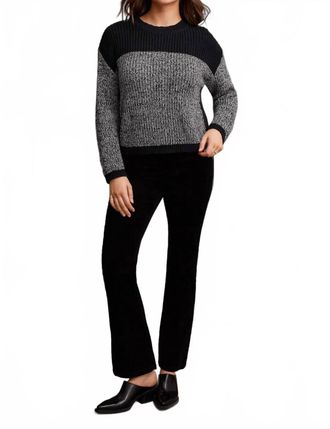 Tribal Long Sleeve Crew Neck Colourblock Sweater In Black
