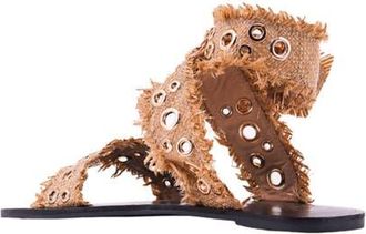 Shushop Cindy Ankle Strap Sandal in Natural Woven at Nordstrom, Size 6.5