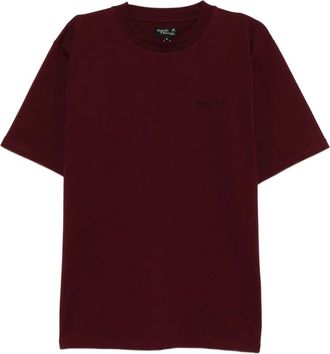 agnès b. logo-embroidered T-shirt - men - Cotton - 0