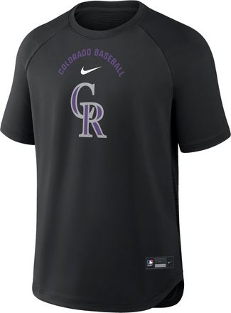 Nike Colorado Rockies Authentic Collection Batting Practice Pregame Nike Mens Dri-FIT MLB Top in Black | 04HG912ZDNV-7DX