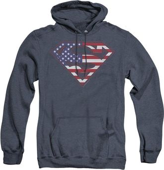 Gildan Superman U S Shield Adult Heather Hoodie / Hooded Sweatshirt