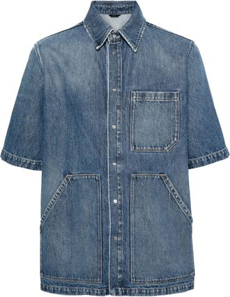 Fendi multi-pocket denim shirt - men - Cotton - 56 - Blue