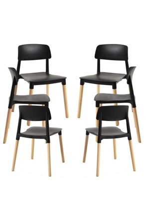 Regalos Miguel Regalos Miguel - Packs Sillas Comedor - Pack 6 Sillas Estin - Negro