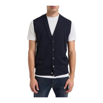 Alpha Studio Blue Knit Cardigan with Merino Wool