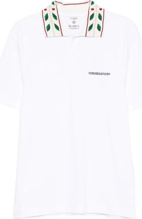 Casablanca Polo shirt met logo-borduring - Heren - Polos - Wit - L - Tops
