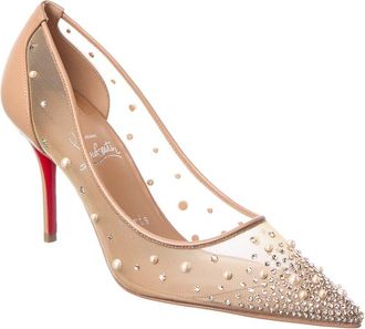 Christian Louboutin Miss Z Degrastrass Perla 76 Mesh & Leather Pump