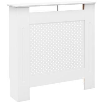 OEM Cubre Radiadores, 78x19x82 Cm, Cubierta Para Radiador Moderna De Mdf, Con Estante Superior Y Listones, Para Sal&oacute;n, Dormitorio, Pasillo, Blanco
