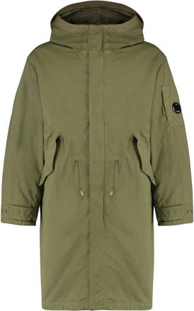 C.P. Company Katoenen parka met lensdetail - Heren - Parka Jassen - Groen - M - Katoen - Jassen