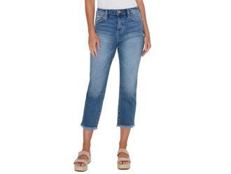 Liverpool L.A. Liv High-Rise Non Skinny Skinny with Fray Hem Denim Jean 25 Womens Jeans Barkshed : 12, Cotton/Denim