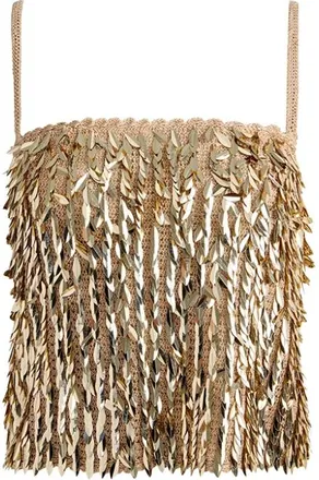 Alice & Olivia Tops, Dames, Geel, M, Pailletten, Nicolette Sequin Tank