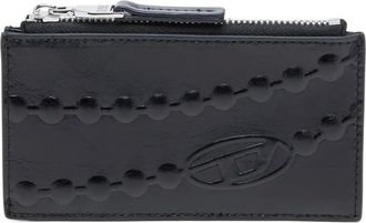 Diesel embossed zip card case - Zwart