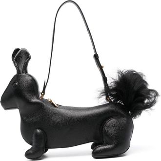 Thom Browne squirrel-motif leather shoulder bag - unisex - Calf Leather - One Size - Black