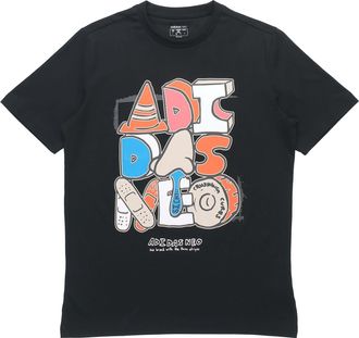adidas neo M Ssfv5 Tee1 Funny Cartoon Printing Logo Sports Round Neck Short Sleeve Black GP4867