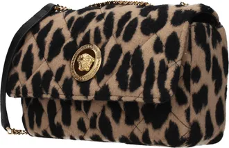 Versace Womens Brown Wool Shoulder Bag