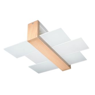 Sollux Lighting L&aacute;mpara de techo madera natural madera, vidrio alt. 12 cm