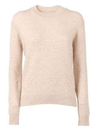 FILIPPO DE LAURENTIIS ribbed-trim sweater - women - Cashmere/Silk/Polyester - M - Neutrals