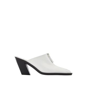 Elleme Heeled Mules, female, White, Size: 6 US Eclair Zip Mule - Elleme - White - Leather