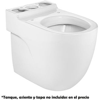 Roca Roca - Taza Altura Confort Adosada A Pared Con Salida Dual Para Inodoro De Tanque Bajo Meridian