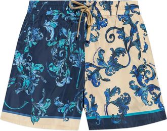 Versace Jeans Couture Shorts con stampa barocco - Blu