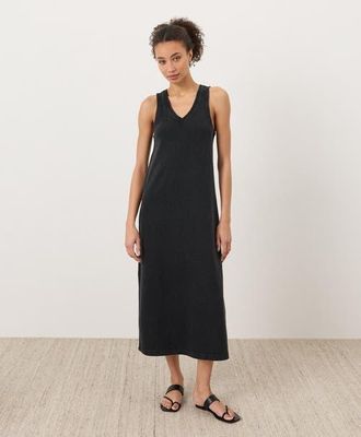 Pact Organic Cotton Weekends Tank Dress in Washed Black at Nordstrom, Size Xx-Large
