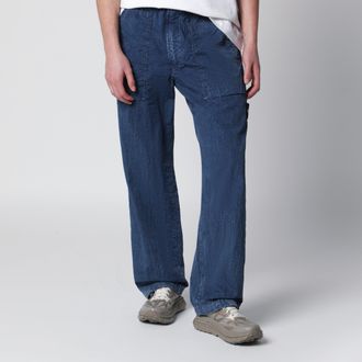 Stone Island Loose-fit fatigue pants in compact nylon in blue