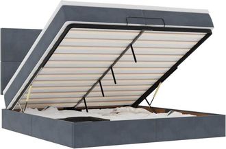 vidaXL Estructura Cama Otomana Colchones Terciopelo Gris Oscuro Vidaxl