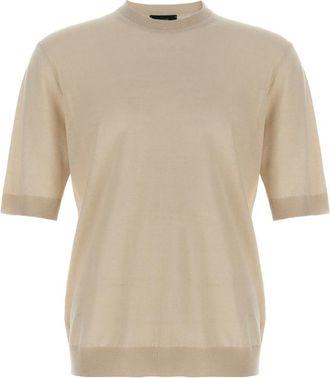 Zanone Beige Crew Neck T-Shirt