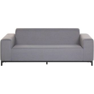 Beliani Divano da giardino in tessuto grigio gambe in alluminio nero Rovigo