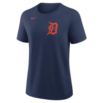Nike Detroit Tigers Wordmark Nike Womens MLB T-Shirt in Blue | 01K944BDG-M3X