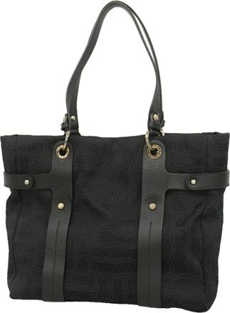 Ferragamo Black Canvas Tote Bag (Pre-Owned)