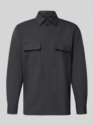 Digel Relaxed Fit Hemdjacke mit Schurwoll-Anteil Model Arion in Black, Gr&ouml;&szlig;e XL